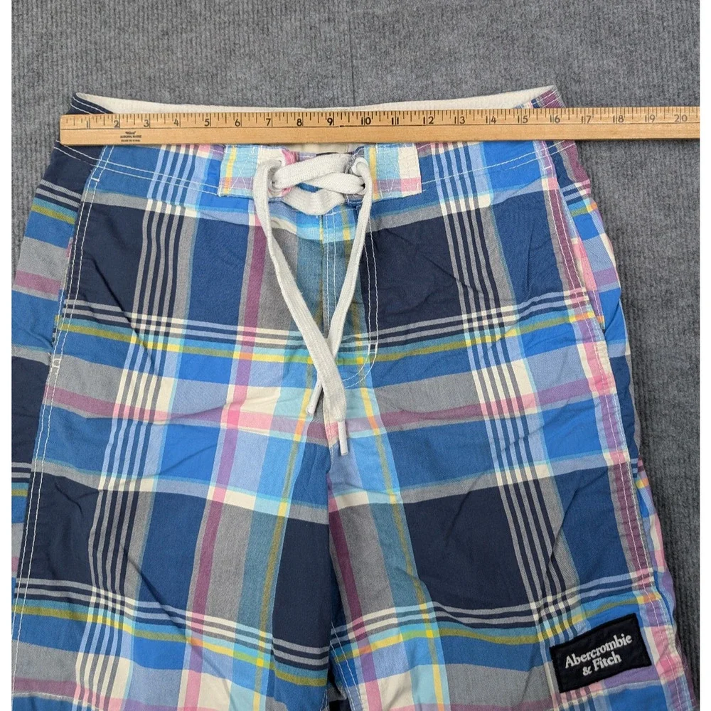 Abercrombie & Fitch Board Shorts Mens Medium Y2K Vintage Plaid Swim Trunks Skate